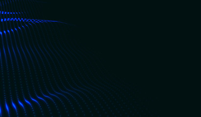 Wall Mural - big data. vector abstract futuristic digital landscape with particles dots and stars on horizon. com