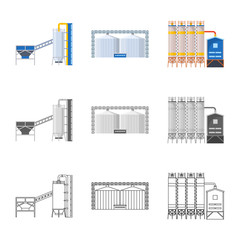 Vector design of production and structure sign. Set of production and technology stock vector illustration.