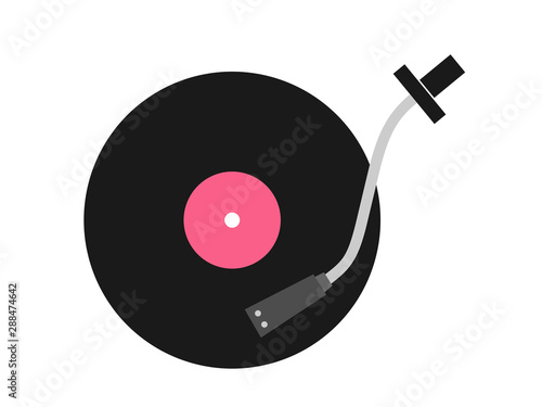 Fotomural Vinyl disc and arm and head of record player