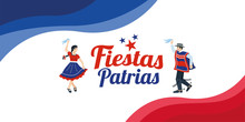 Fiestas Patrias - Independence Day Celebration Of Chile Spanish Phrase.