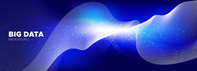 Wall Mural - particle future. blue information technology.