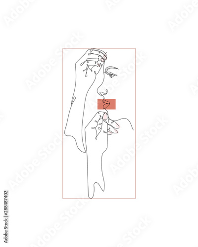 Abstract Modern Art Minimal One Line Face Simple Design For Poster Card Flyer Logo Hand Drawn Doddle Illustration In Cubism Trendy Style Contemporary Art Funny Surrealistic Portrait Of Woman Buy This,Flower Mandela Drawings