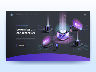 Hosting service black landing page template