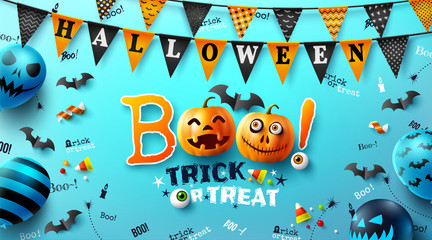 Wall Mural - Halloween poster with text 