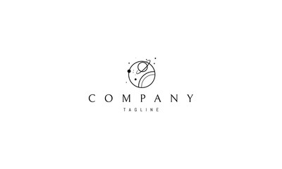 Wall Mural - vector logo with abstract image of space and planets.