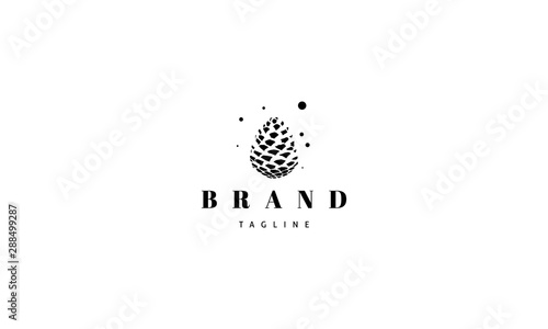 Cuadros en Lienzo Vector logo with an abstract image of a pine cone.