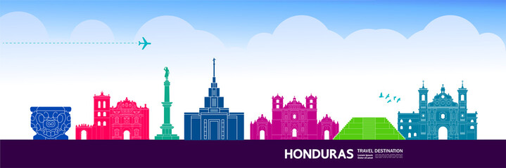 Fototapete - Honduras travel destination grand vector illustration.
