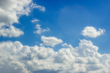 Wall Mural - blue sky and beautiful fluffy cloud. best summer sky photo background.