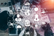 © InfiniteFlow - Human Resources Recruitment and People Networking Concept. Modern graphic interface showing professional employee hiring and headhunter seeking interview candidate for future manpower.