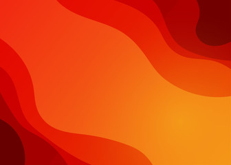 Wall Mural - Orange and red wave curve summer concept vector abstract background
