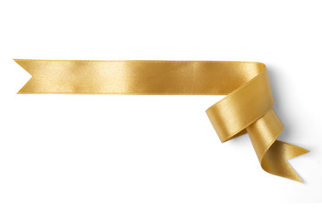 gold banners ribbons label on white