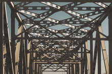 Railway Bridge Detail. Steel Construction Abstract Background