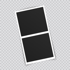Wall Mural - vector photo frame mockup design. photo frame on sticky tape isolated on transparent background. vec