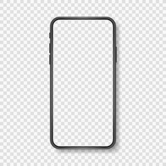 Smartphone blank screen, phone mockup. Template for infographics or presentation UI design interface