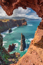 Lava Formations On A Coast OfPonta De Sao Lourenco Peninsula, Madeira Island, Portugal