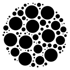 Wall Mural - Random circles, dots. Pointillist polka-dots. Scattered circles design element