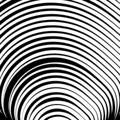 Fototapete - Concentric circles. Radial, radiating rings. Abstract circular illustration. Irregular concentric lines.