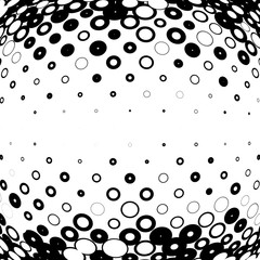 Aufkleber - Half-tone dots. Dotted, circles pattern. Sphere, orb or globe distortion speckles. Diffuse radial, radiating bulge, bloat warp. Polka-dot inflate design. Abstract circles circular geometric pattern