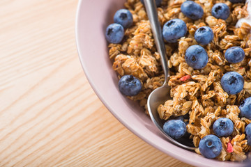 Wall Mural - Sweet breakfast granola with blueberry