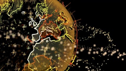 Wall Mural - rotating orange brown earth. closeup graphic design with 3d rendering