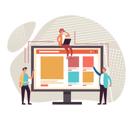 Wall Mural - website design development concept. vector flat graphic design cartoon illustration