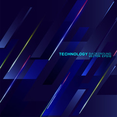 Wall Mural - abstract futuristic and technology concept with light movement on dark background, vector illustrati