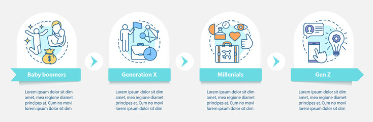 Wall Mural - generation vector infographic template. baby boomers. business presentation design elements. data vi