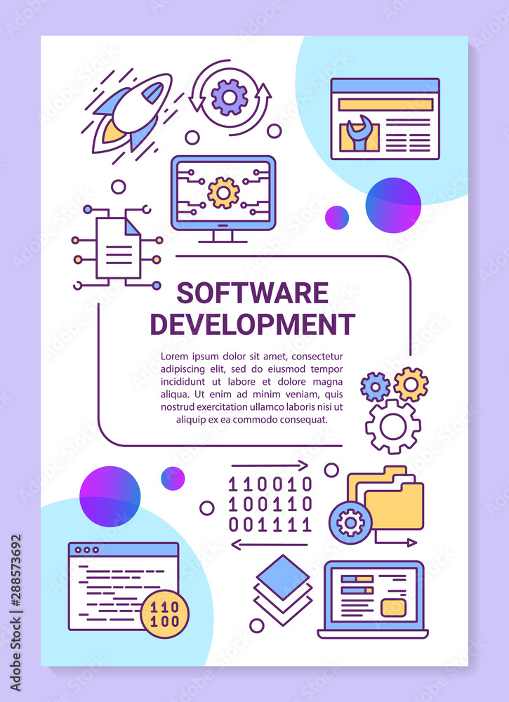 Software development poster template layout. Banner, booklet, leaflet ...