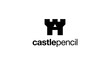 castle with pencil logo design concept