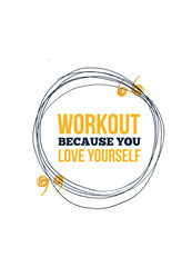 Wall Mural - Workout poster design. Gym typography, banner wallpaper positive sport quotation