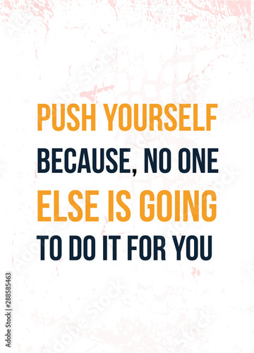 Success Quote Push Yourself Workout Poster Sport Banner Design