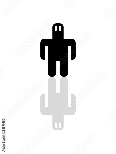 Schatten Spiegelung Gespiegelt Cool Golem Einfache Figur Monster Yeti Clipart Design Comic Cartoon Suss Niedlich Piktogram Stock Illustration Adobe Stock