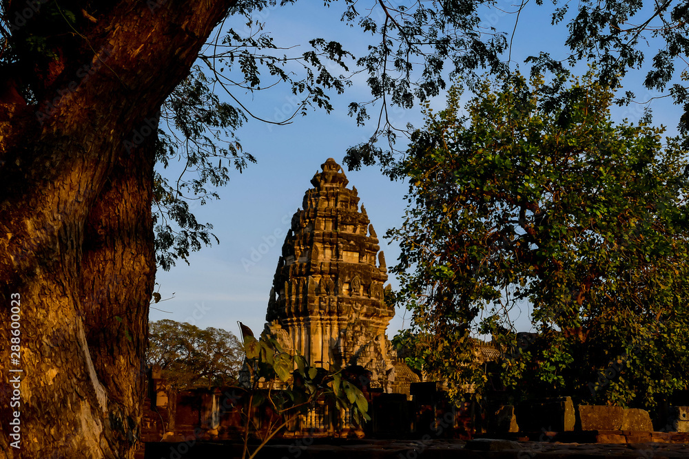 Beautiful photo of thai phimai angkor era temple ruin taken in thailand ...