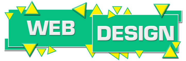 Web Design Turquoise Yellow Horizontal Squares Triangles 
