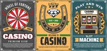 Poker, Slot Machine 777 In Casino, Lucky Horseshoe