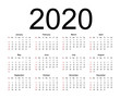 © craftswoman - Calendar 2020. Week starts from Sunday, business template. Isolated vector illustration on white background.