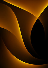 Wall Mural - gold light curve abstract on black background.