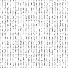 Binary coding - wallpaper. Computer digital information. Encryption and machine algorithms. Vector illustration isolated on white background