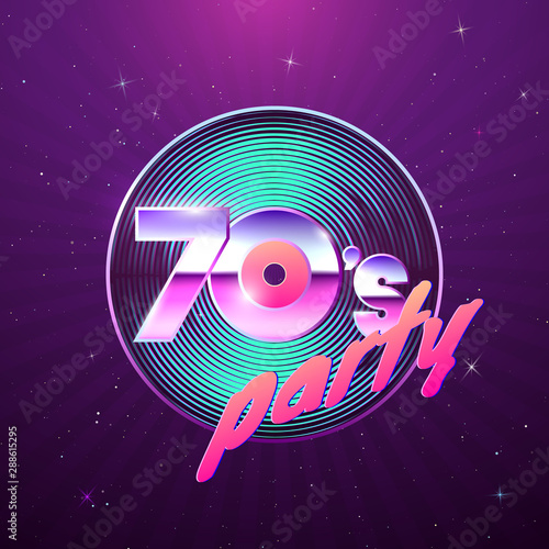 Paster template for retro disco party 70s Tableau sur Toile
