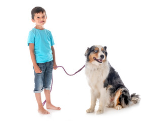 Wall Mural - child and dog