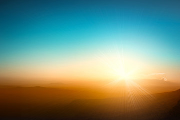 Wall Mural - mountain and sky sunset at mak duk cliff, phu kradueng national park, loei, thailand