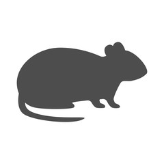 Sticker - Rat silhouette on white background. Vector icon.