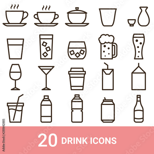 商品アイコン 飲み物 ライン セット Stock Vector Adobe Stock 商品アイコン 飲み物 ライン セット Stock Vector Adobe Stock