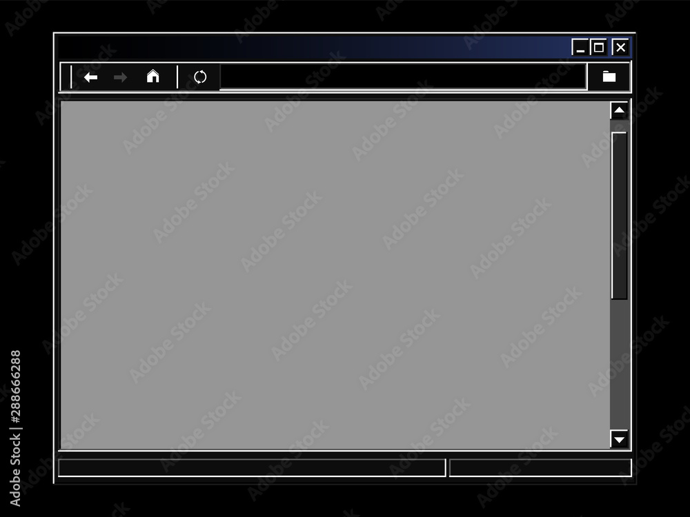 Retro internet browser window. Dark theme interface Stock Vector ...