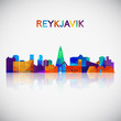 Reykjavik skyline silhouette in colorful geometric style. Symbol for your design. Vector illustration.