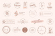 Set of vintage labels and badges for beauty, natural and organic products, cosmetics, spa and wellness, fashion. Vector illustrations for graphic and web design, marketing material, product promotions