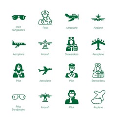 Canvas Print - pilot icons