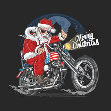 SANTA CLAUS CHRISTMAS USA AMERICA TOUR BIKER MOTORCYCLE, MOTORBIKE, COOPER