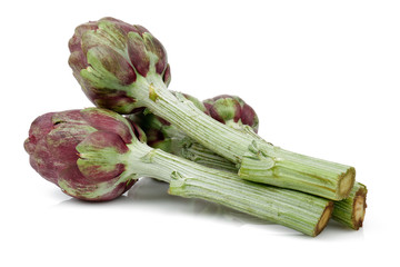 Sticker - Fresh artichokes isolated on white background