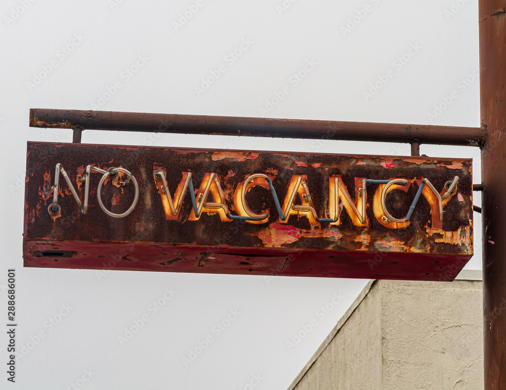 Vintage No Vacancy sign Stock Photo | Adobe Stock